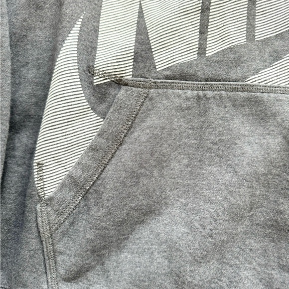 Vintage Y2K Nike Big Swoosh Spell Out Logo Gray Hoodie  Red Tag Diagonal Large - Picture 11 of 16